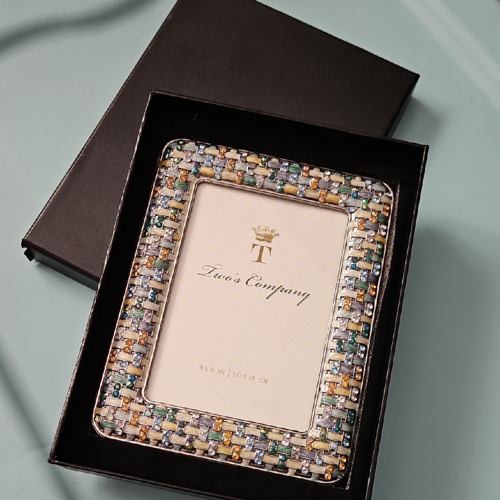 Two's Company Jewel-Toned Beaded Picture Frame 4"x6"